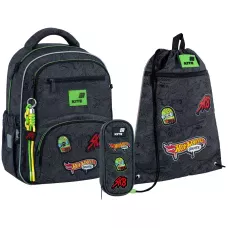 Набір рюкзак + пенал + сумка для взуття Kite SET_HW26-773M Hot Wheels