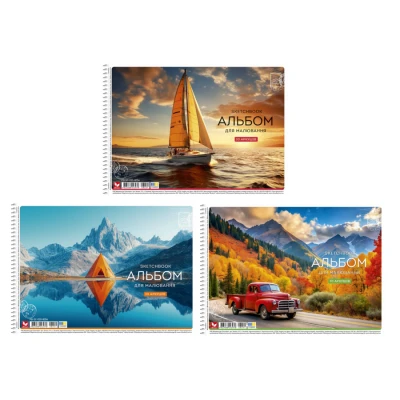 Альбом для малювання, спiраль, 30арк., 120г/м2, УФ-лак, PB-SC-030-8054 Школярик