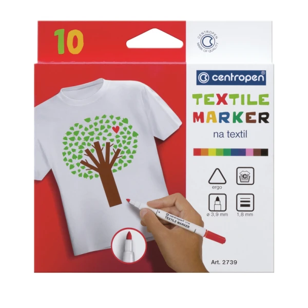 Маркер Textile 2739 2 мм. набір 10 кол. Centropen