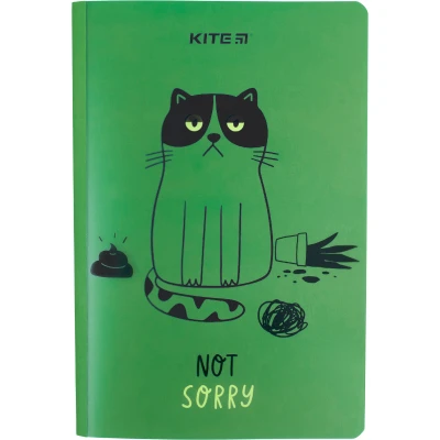 Блокнот пласт. обкл. двійна, А5+, 40 арк, кліт, Sorry cat K22-460-2 Kite