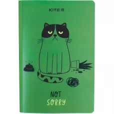 Блокнот пласт. обкл. двійна, А5+, 40 арк, кліт, Sorry cat K22-460-2 Kite