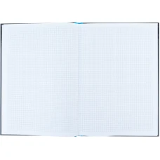 Книга записна А4, 80арк., кліт, тверда обкл., Colors, блакитна 8421-05-A