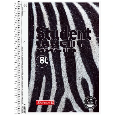 Коледж-блок А4 Premium, 80 арк., клітинка, Zebra, 10 675 28 05 Brunnen