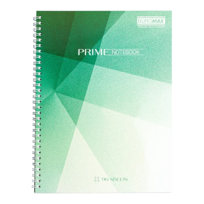 Зошит для нотаток PRIME, А4, 96 арк., клітинка, картонна обкладинка,бірюзовий, BM.24451101-06