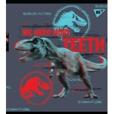 Зошит А5/18 арк кліт YES "Jurassic world. Science gone wrong" ірідіум+гібрид.виб.лак 765317