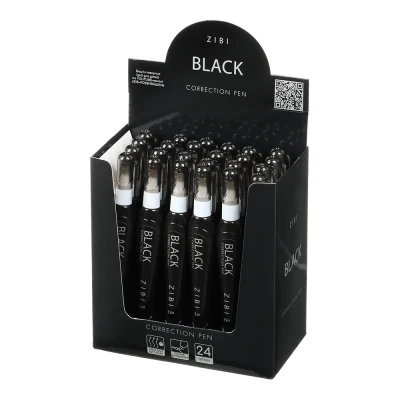 Коректор-ручка BLACK 5 мл, мет. кінчик, ZB.2903