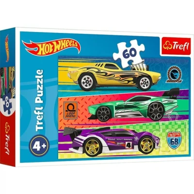 Пазли Trefl Перегони Хот Вілс / Mattel, Hot Wheels 60 елементів 33х22 см. 17389