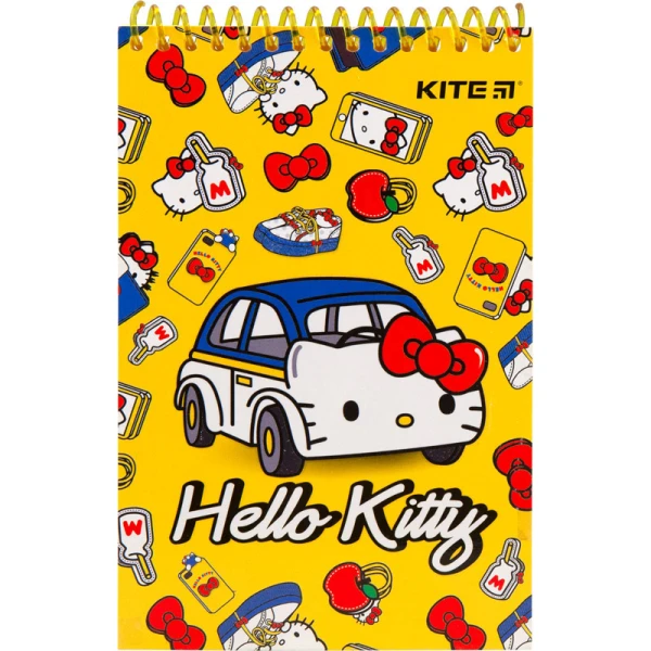 Блокнот пласт обкл., спіраль А6, 48арк., нелінований Hello Kitty HK19-196 Kite