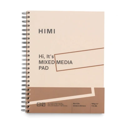 Блокнот на спіралі Mixed Media (22,9*30,5см), 180г/м2, 40л, HIMI