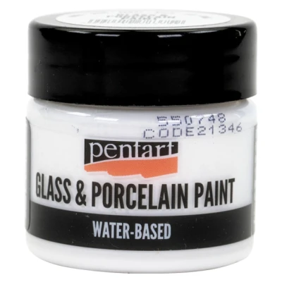 Фарба акрилова Glass&porcelaine, на водній основі, Біла, 30 мл, Pentart