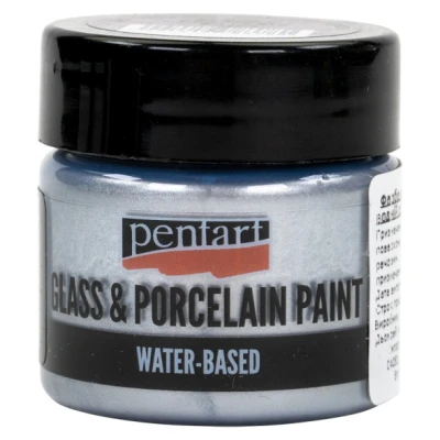 Фарба акрилова Glass&porcelaine, на водній основі, Срібло, 30 мл, Pentart