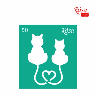 Трафарет багаторазовий самоклеючий, №50, 9х10см, серія „Love“, ROSA Talent