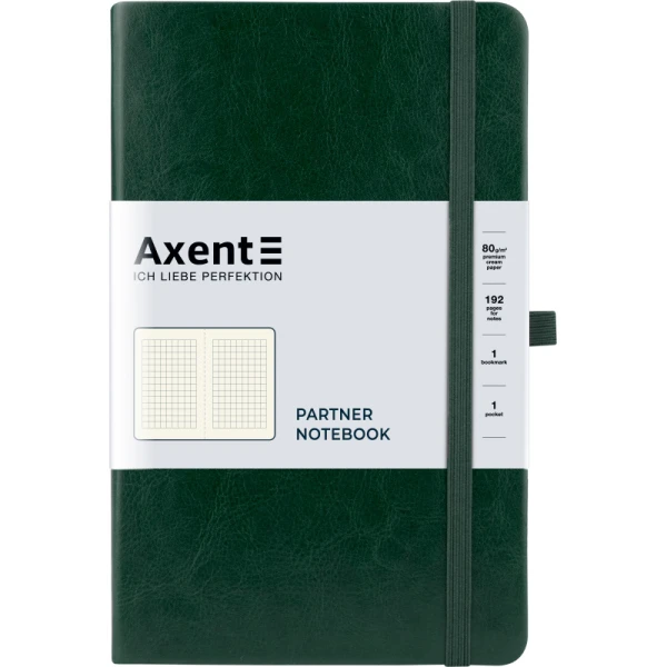 Книга записна Partner Lux, 125*195, 96арк, кліт, зелений 8202-04-А