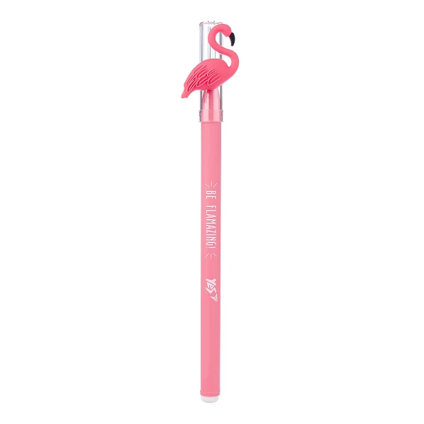 Ручка масляна YES "Caribbean flamingo" 0,7 мм, синя, 412003