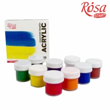 Набір акрилових фарб Ukraine 9x10мл, ROSA Start