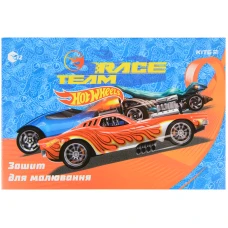 Зошит для малювання, 12 арк., скоба, гібр. лак + УФ лак, Hot Wheels HW22-241 Kite