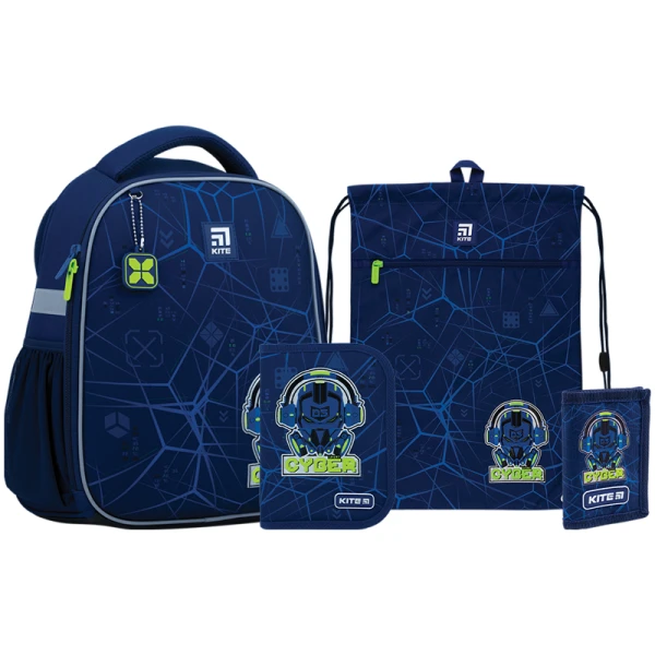 Набір рюкзак + пенал + сумка для взуття + гам. Kite SET_K22-555S-5 Cyber