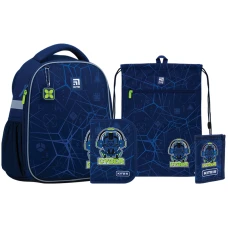 Набір рюкзак + пенал + сумка для взуття + гам. Kite SET_K22-555S-5 Cyber