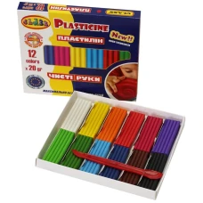 Пластилін Чисті руки MAXI 12кол.*20гр., стек, ECO, 7646С, Class