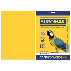 Папір кольоровий А4, 80г/м2, INTENSIV, жовтий, 20арк., BM.2721320-08
