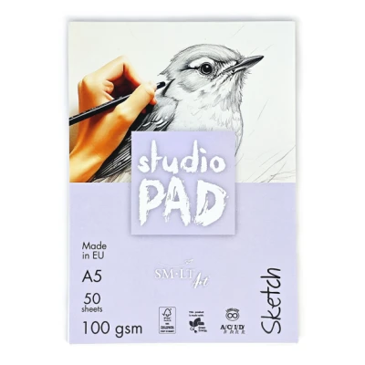 Склейка для ескізів Studio, А5, 100г/м2, 50л, Smiltainis