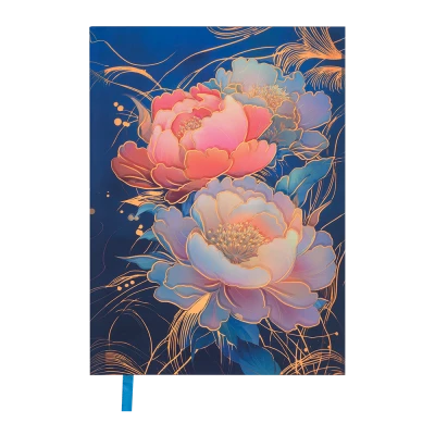 Щоденник недатований поліграфічний PEONY, A5, темно-синій, 336 с. BM.20170-03