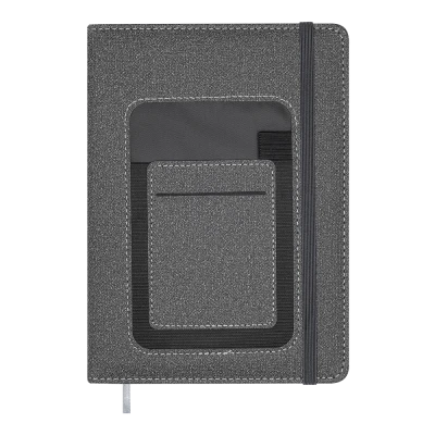 Щоденник недатований COMBI, A5, сірий, штуч.шкіра/поролон, 336 с. BM.20500-09