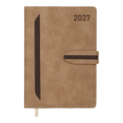 Щоденник датований 2027 RANGE, A5, світло-коричневий, штучна шкіра/поролон, BM.211001-18