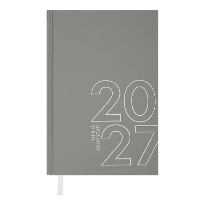 Щоденник датований 2027 FLOW, A5, сірий , вінілпапір, BM.21200-09