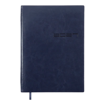 Щоденник датований 2027 IDEAL, A5, синій, штуч. шкіра, BM.2175-02