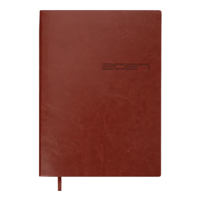 Щоденник датований 2027 IDEAL, A5, коричневий, штуч. шкіра, BM.2175-19