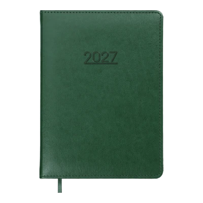 Щоденник датований 2027 PRIME, A5, зелений, штуч. шкіра/поролон, BM.2196-04