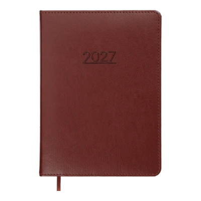 Щоденник датований 2027 PRIME, A5, коричневий, штуч. шкіра/поролон, BM.2196-25