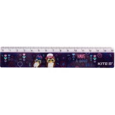 Лінійка пластикова, 15см. Owls K19-090-3 Kite