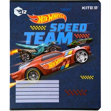 Зошит 12 арк., лінія, гібр. лак + УФ лак, Hot Wheels HW22-234 Kite