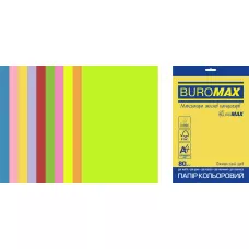 Папір кольоровий Euromax 80г/м2, NEON+INTENSIVE, 10кол. 20арк., BM.2721820E-99