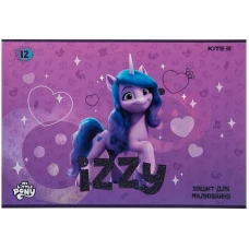 Зошит для малювання, 12 арк., скоба, УФ лак + глітер, My Little Pony LP23-241 Kite
