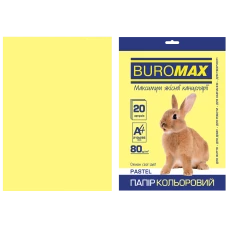 Папір кольоровий А4, 80г/м2, PASTEL, жовтий 20арк., BM.2721220-08