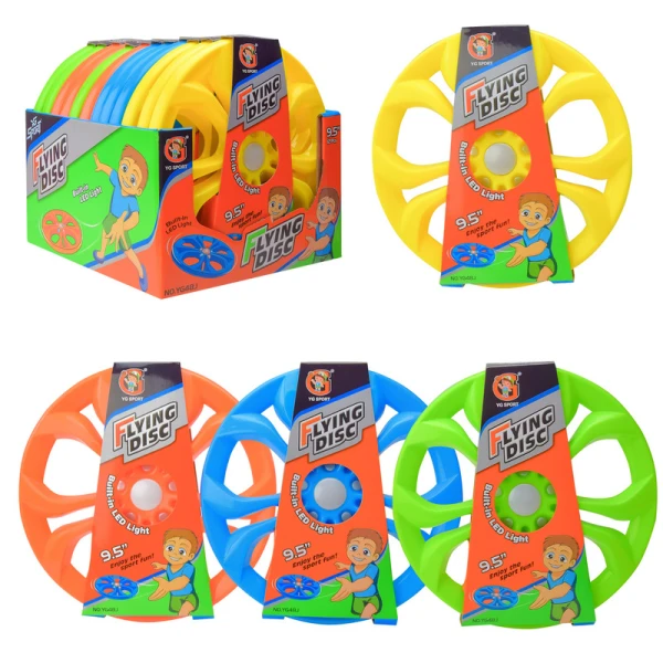 Фрісбі арт. YG48J, 4 кольори, світло, 12 шт у дисплеї