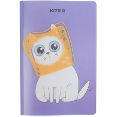 Блокнот пласт. обкл. двійна, А5+, 40 арк, кліт, Bread cat K22-460-4 Kite