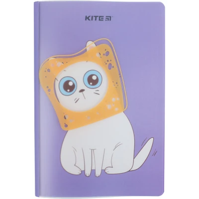 Блокнот пласт. обкл. двійна, А5+, 40 арк, кліт, Bread cat K22-460-4 Kite