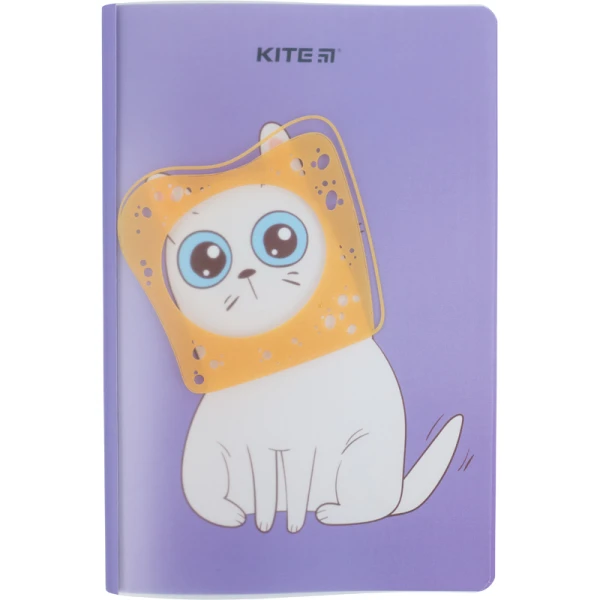 Блокнот пласт. обкл. двійна, А5+, 40 арк, кліт, Bread cat K22-460-4 Kite