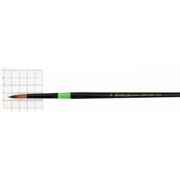 Синтетика кругла, Green stripe 1019, №10, д.р. пензель KOLOS