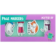 Закладки пластикові 4x20 шт, 35х50 мм, Cats, K22-479-6 Kite