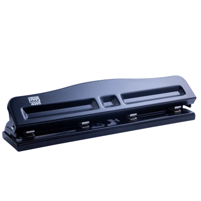 Діркопробивач металевий, 4 отв., до 10 арк., 293х68х43мм, чорний, BM.4095