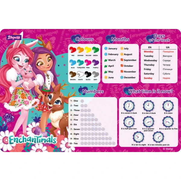 Підкладка пластикова "Enchantimals", англ. 491861, 1Вересня