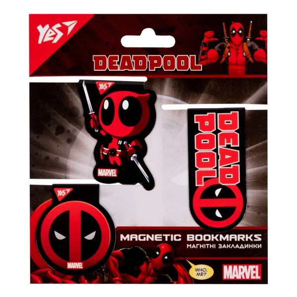 Закладки магнітні YES "Marvel.Deadpool", 3шт., 707736
