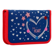 Пенал твердий YES одинарний без клапану HP-02 Heart beat, синій 533077