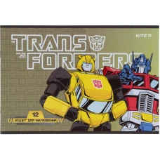 Зошит для малювання, 12 арк., скоба, гібр. лак+УФ, Transformers TF21-241 Kite