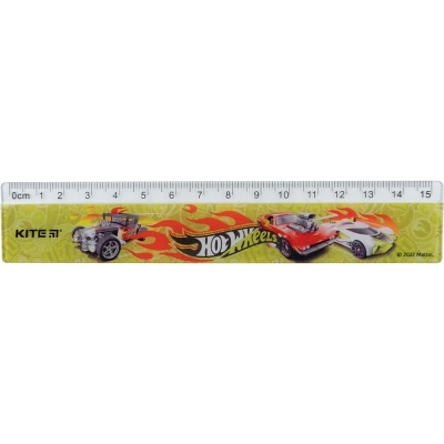 Лінійка пластикова, 15см. Hot Wheels HW22-090 Kite